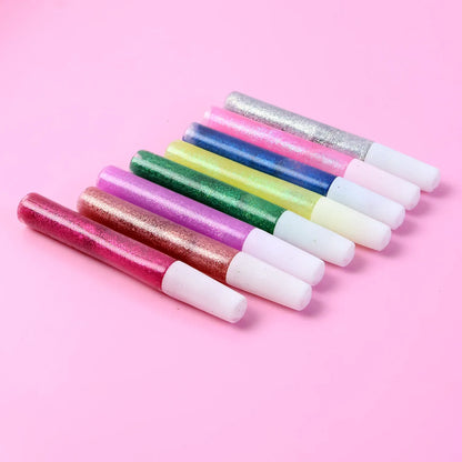 Diy Multi-color Glitter Craft Glue Pen Set (10ml 8 Pc) - Zidbik