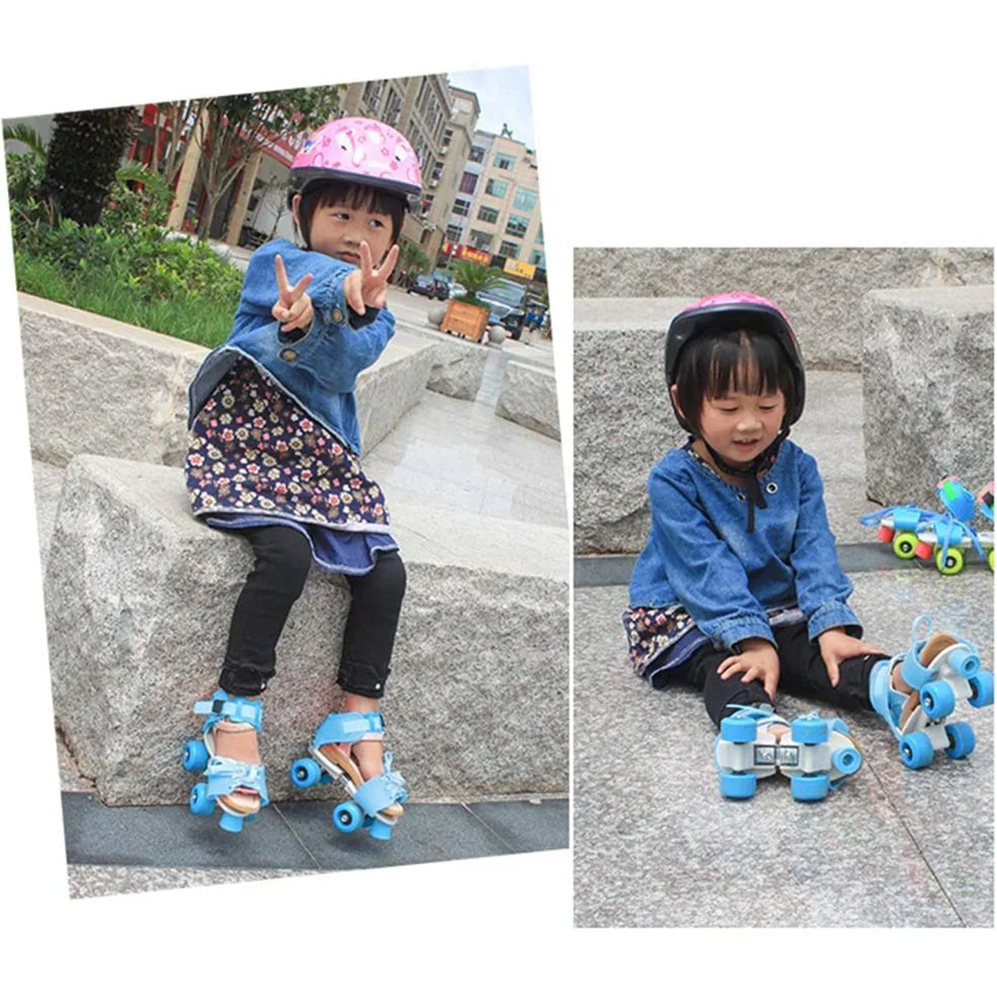 7592 Roller Skates For Kids Very Adjustable Comfortable To Use Roller Skate Skating (Pair Of 1) - Zidbik