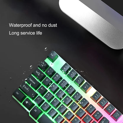 104 Key Colorful Lighting Keyboard Mouse Set (2 Pc Set) - Zidbik