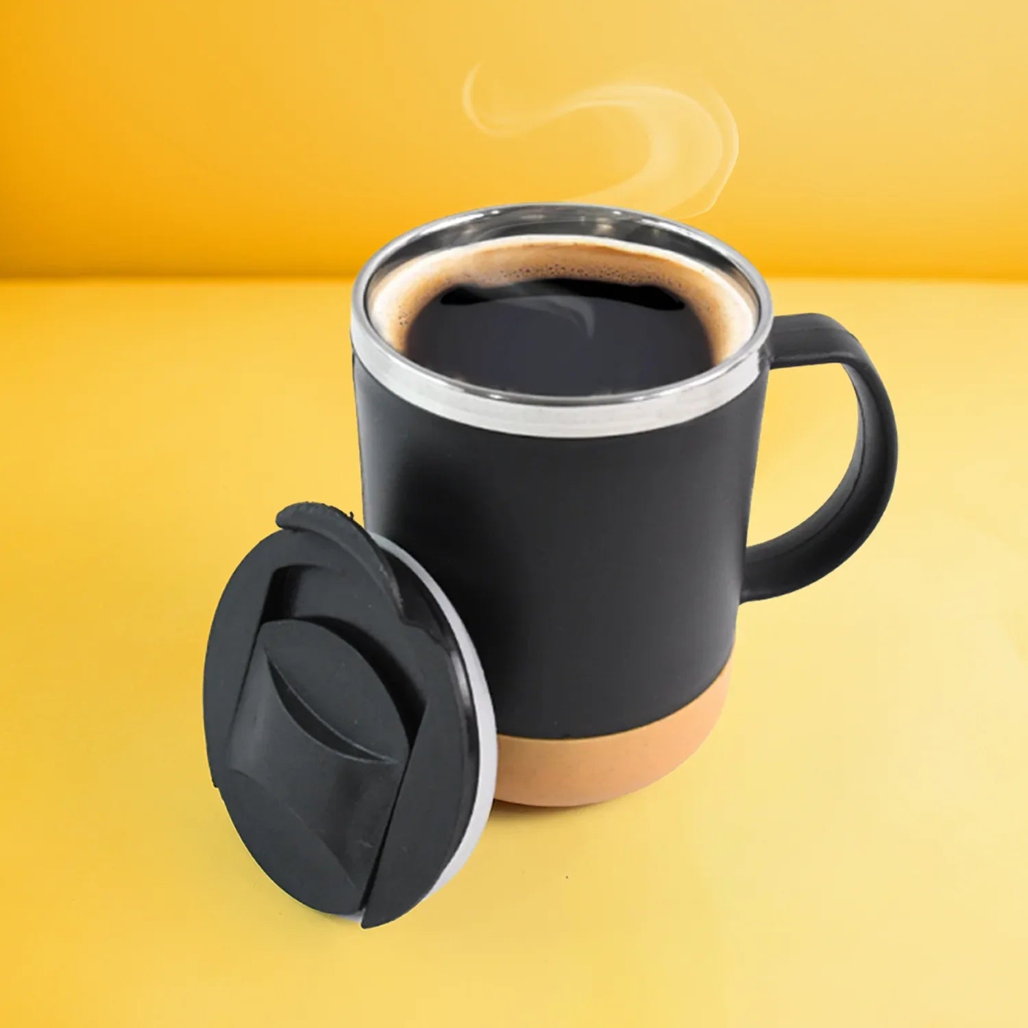Insulated Coffee Mug With Spill-proof Lid (Approx 350ml  1 Pc) - Zidbik
