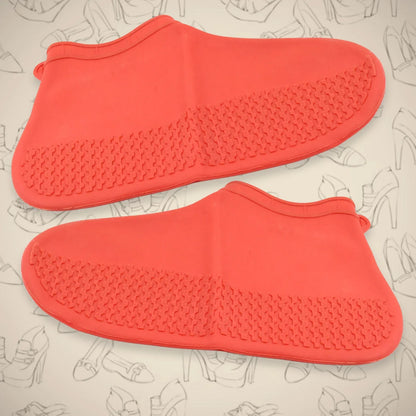 17985 Non-slip Silicone Rain Reusable Anti Skid Waterproof Fordable Boot Shoe Cover (Medium Size 1 Pair Red) - Zidbik