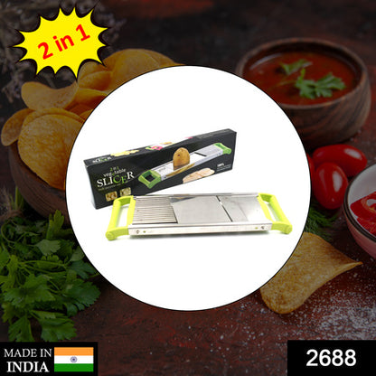 2688 2 In 1 Potato Slicer Used In All Kinds Of Household Kitchen Purposes For Cutting And Slicing Of Potatoes. - Zidbik