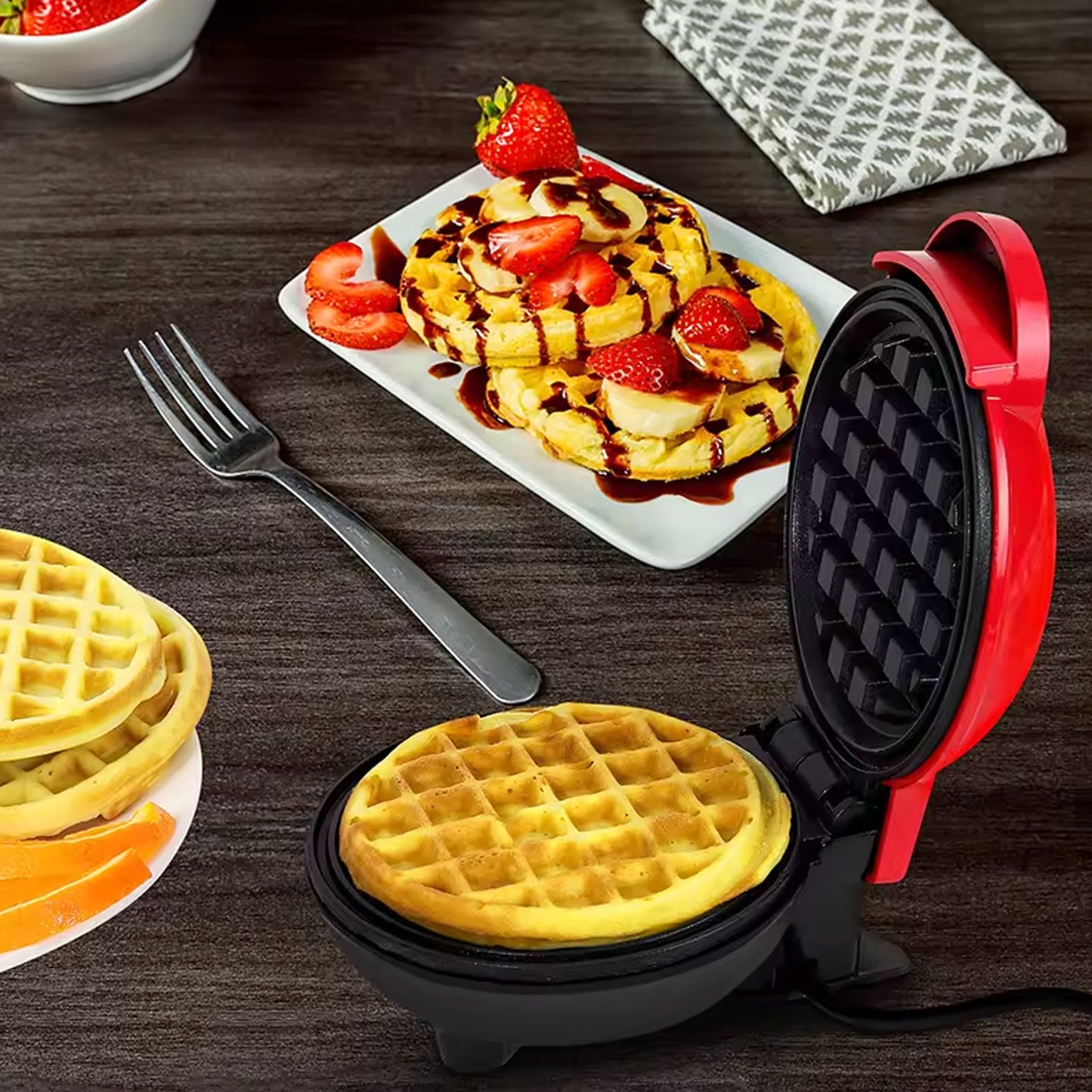 Mini Waffle Maker Machine Waffle Iron Home Appliances Kitchen Gift Easy To Clean On-stick Surfaces Perfect Breakfast Dessert Sandwich Pan Cakes Paninis  Other Snacks Machine - Zidbik