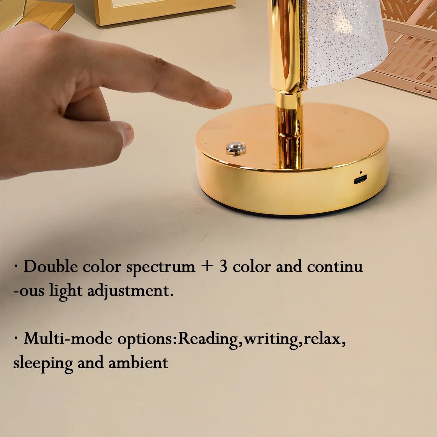 Modern Luxury Crystal Led Double Shade Table Lamp (1 Pc) - Zidbik