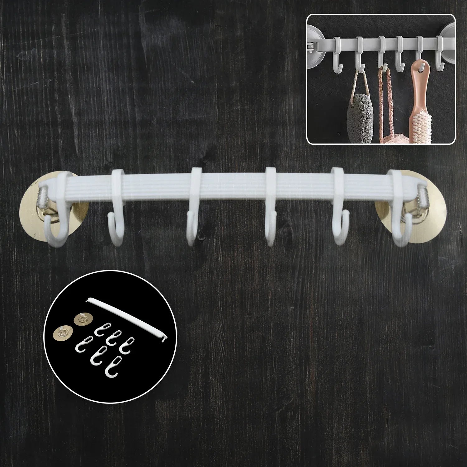 7456 1pc Bath Towel Hanger Wall Mount Towel Hanger Wall Towel Shelf Towel Hanging Rack Kitchen Towel Holder Towel Hanging Hook - Zidbik