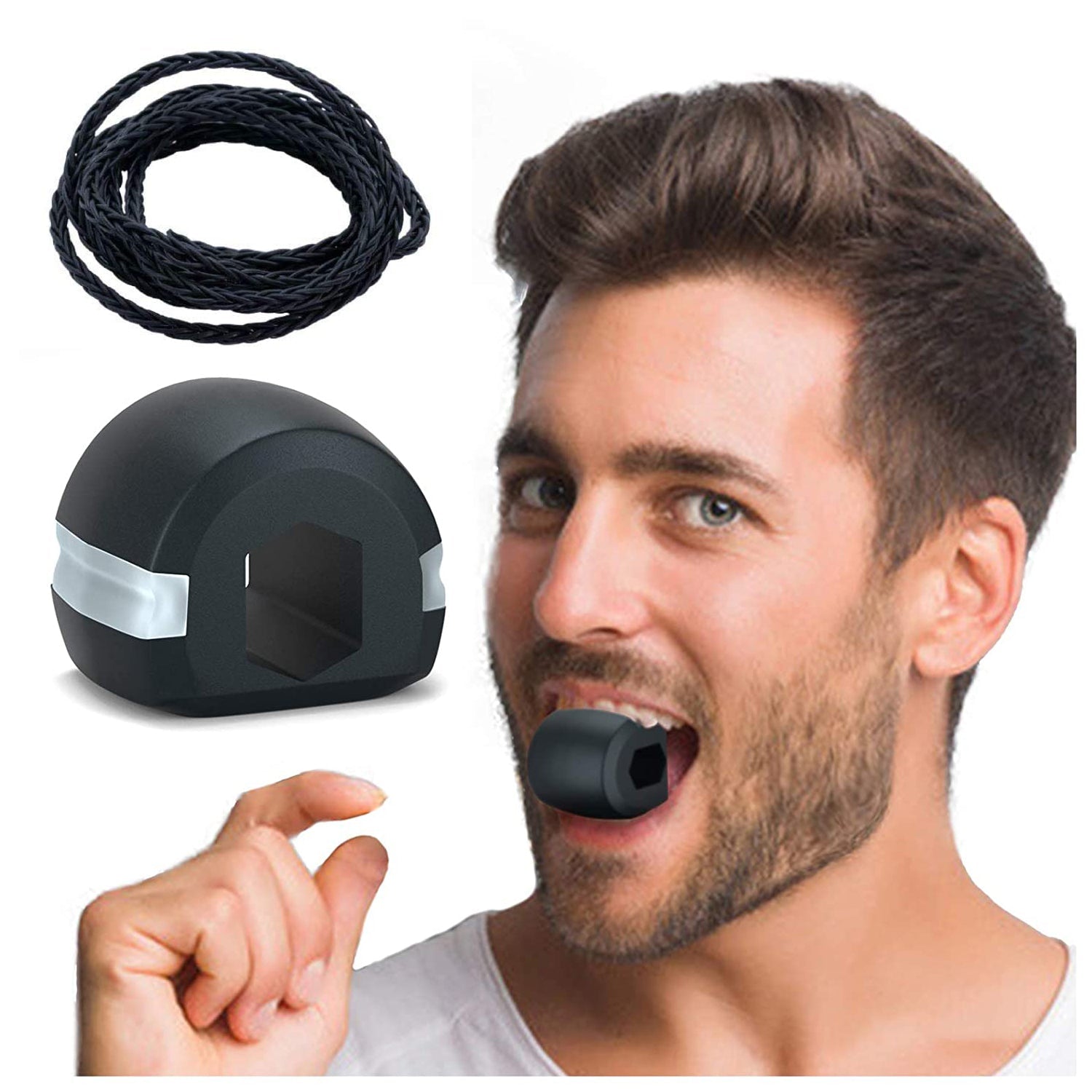6101v Cn Blk Jaw Exerciser Used To Gain Sharp And Chiselled Jawline Easily And Fast. - Zidbik