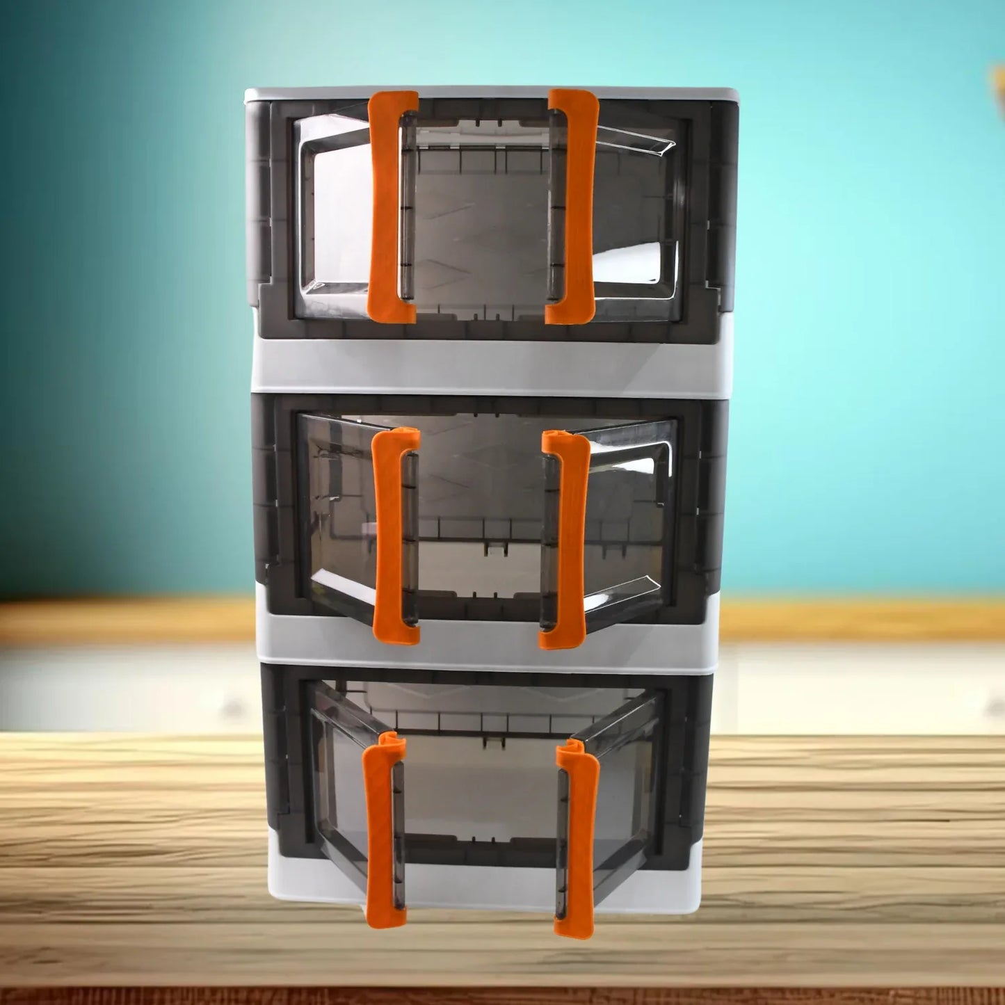 Plastic Folding Wardrobe Storage Organizer (3 Layer 1 Pc) - Zidbik