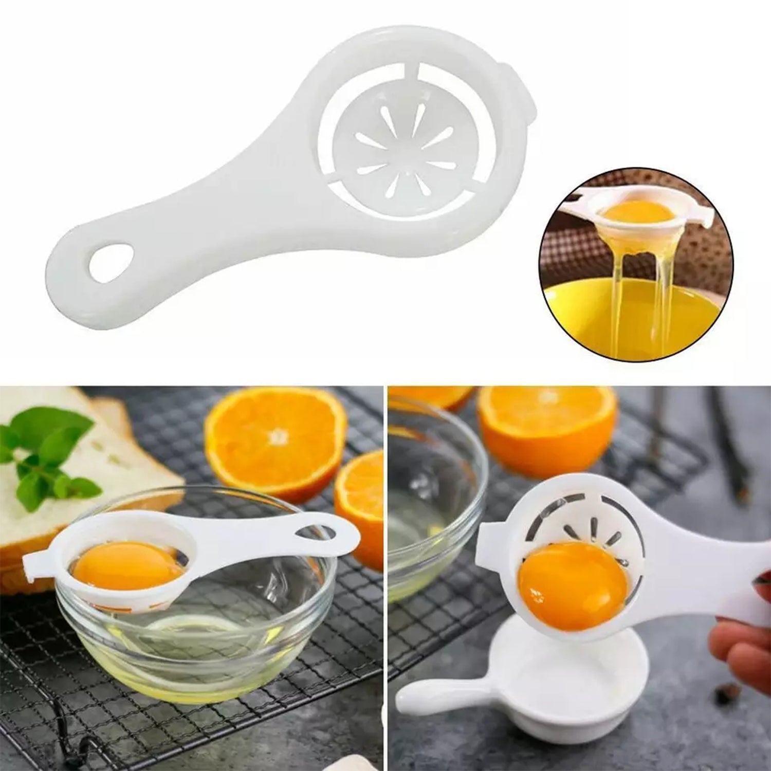 2885 Egg Yolk Separator Egg White Yolk Filter Separator Egg Strainer Spoon Filter Egg Divider - Zidbik