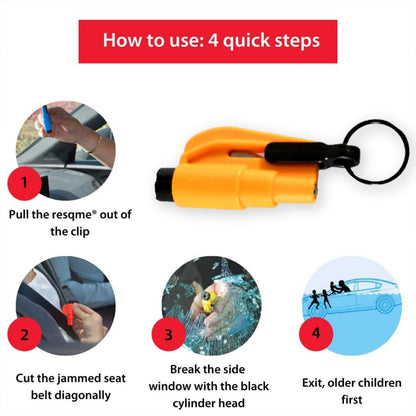 8761 2 In 1 Emergency Safety Cutter With Key Chain Small Portable Handy Emergency Safely Glass Breaking  Seat Belt Cutting Keychain Tool - Zidbik