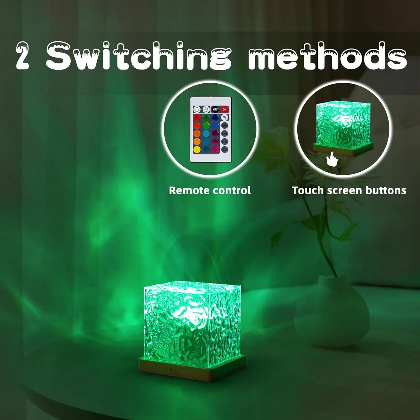 Dynamic Rotating Water Ripple Night Lamp With Remote - Zidbik