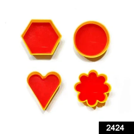 2424 Cookie Cutter With Shape Heart Round Star And Flower (4 Pack) - Zidbik