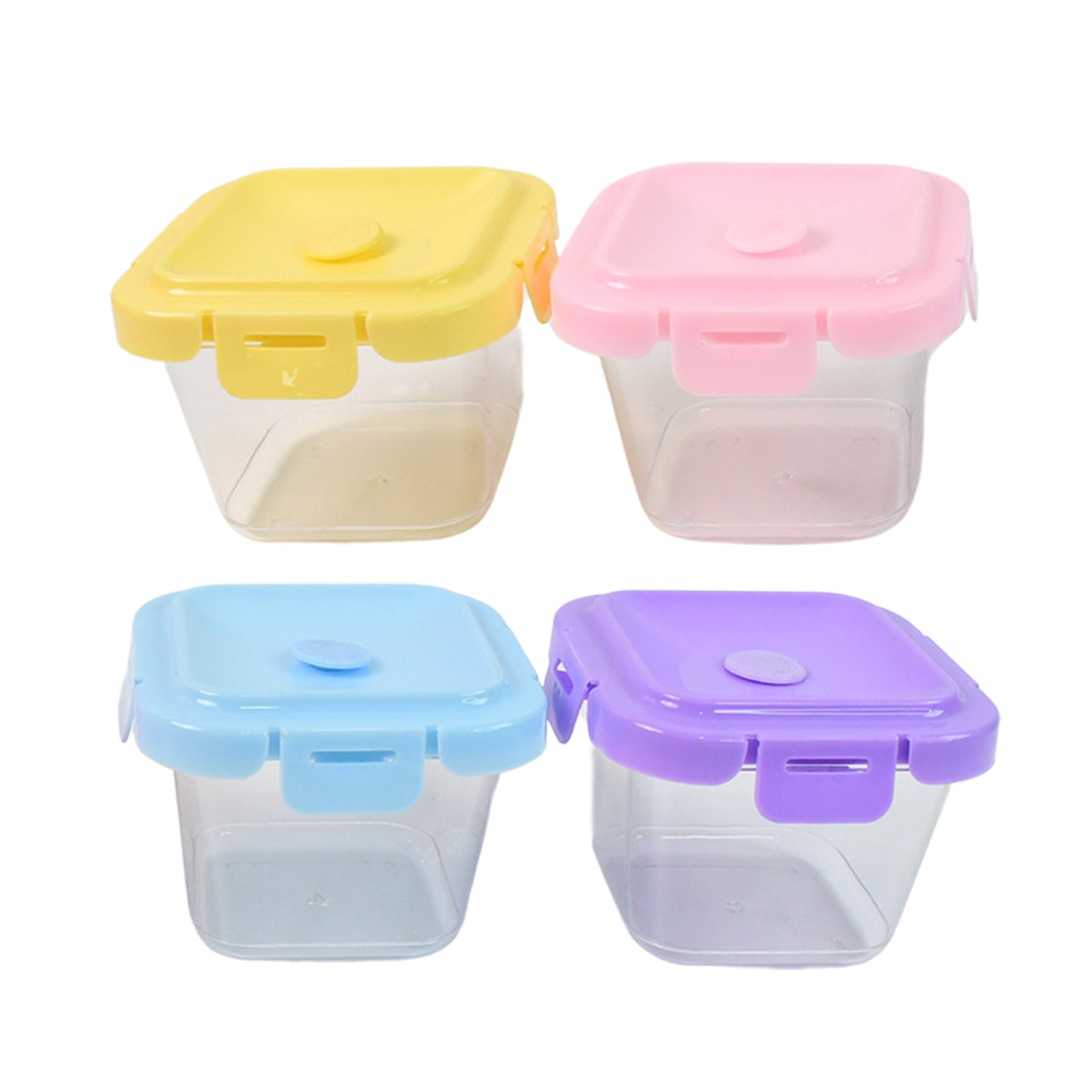 Plastic Food Storage Containers With Lid (4 Pcs Set  500 Ml) - Zidbik