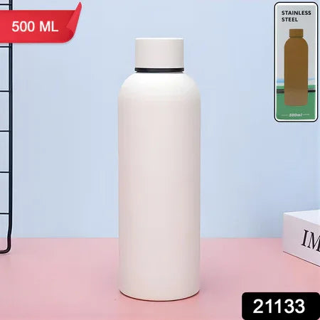 Stainless Steel Double Wall Vacuum-insulated Drink Water (White 500 Ml Approx) - Zidbik