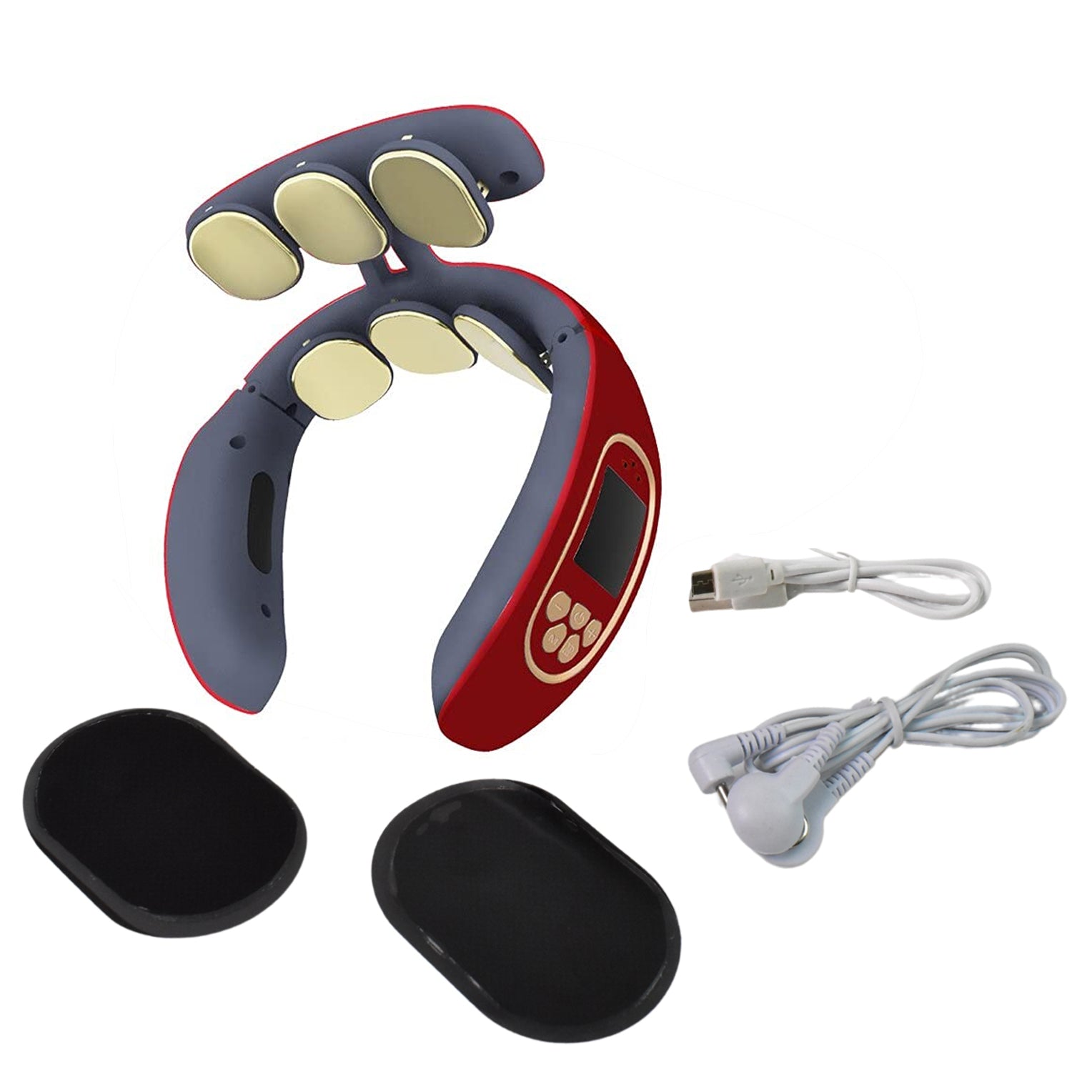 6 Heads Smart Electric Neck And Back Pulse Massager Wireless (1 Pc) - Zidbik