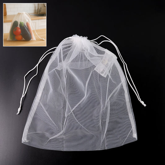 Reusable Transparent Drawstring Mesh Storage Bag (1 Pc) - Zidbik