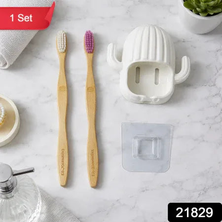 Premium Wall Mounted Toothbrush Holder Set (1 Set) - Zidbik