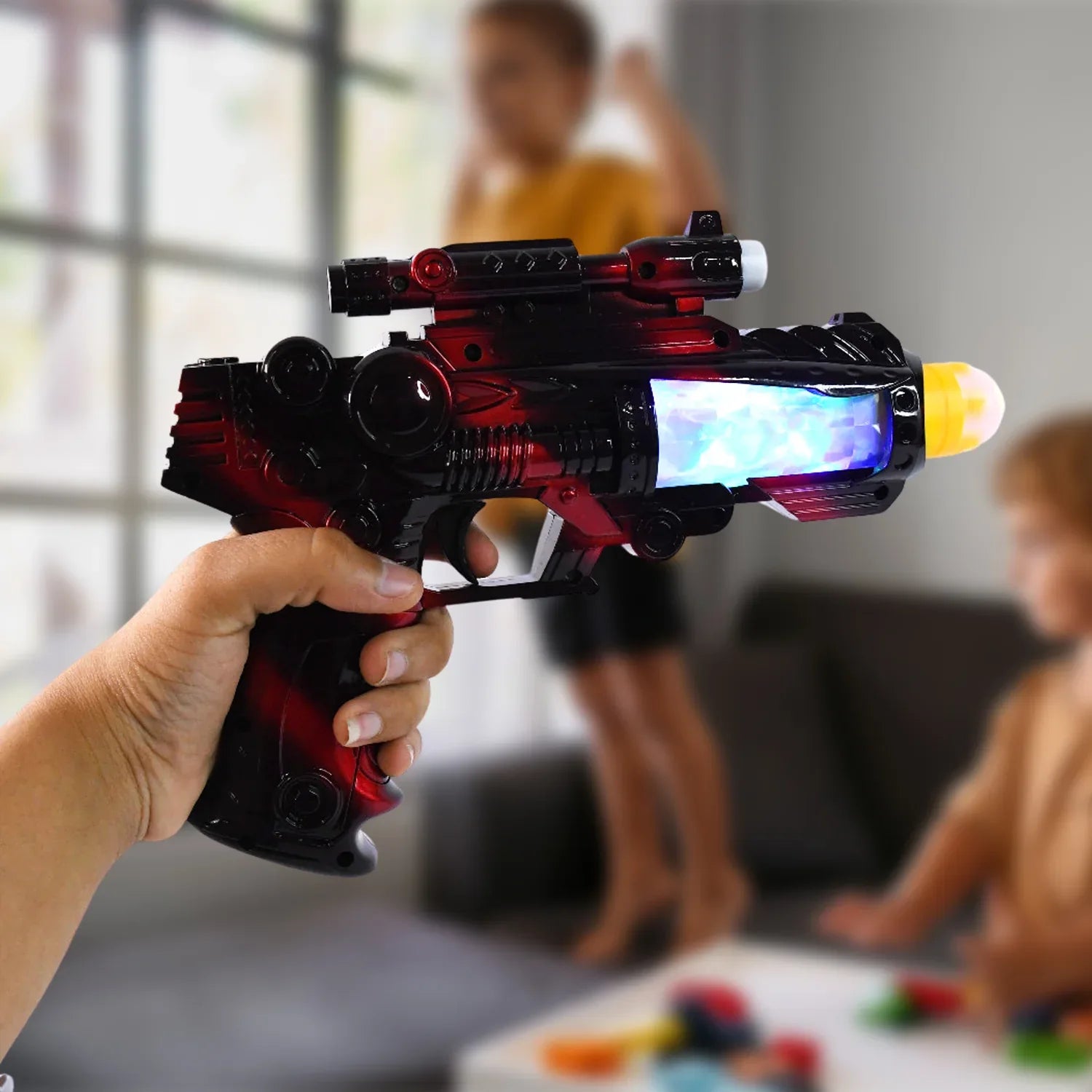 Ttg Led Flashing Sound Laser Toy Gun Battery Operated Space Gun With Lights Music - Zidbik