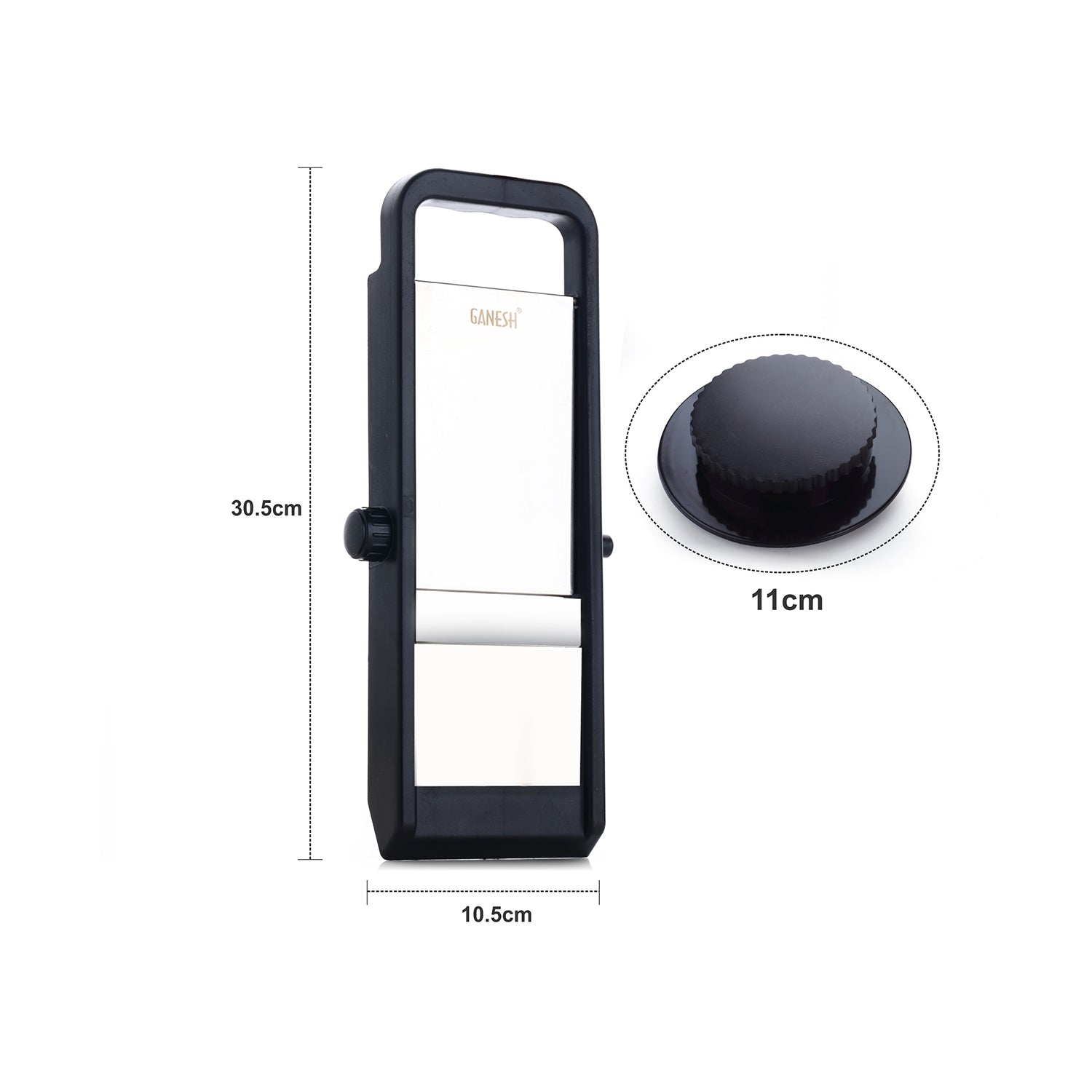 8120 Ganesh Adjustable Plastic Slicer 1-piece Blacksilver - Zidbik