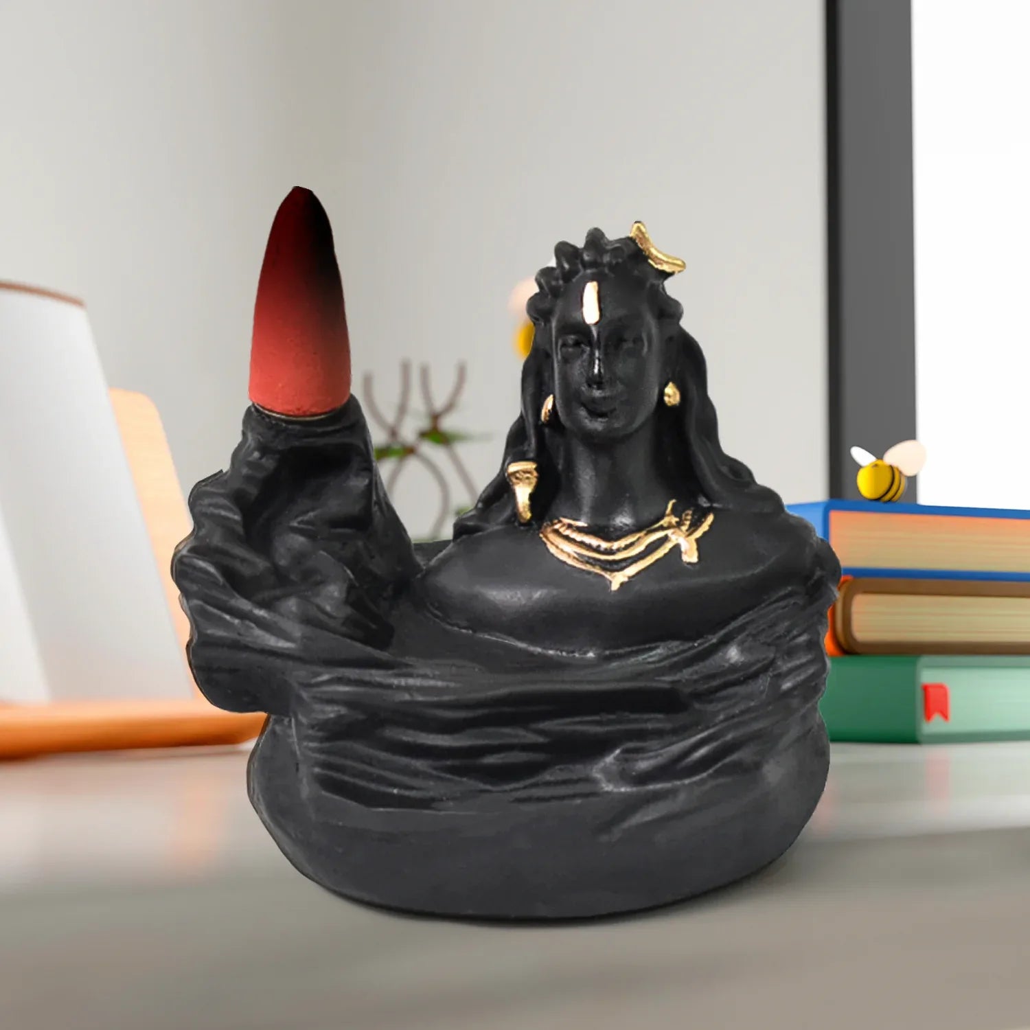 Adiyogi Shiva Backflow Smoke Fountain Incense Holder Burner (1 Pc) - Zidbik