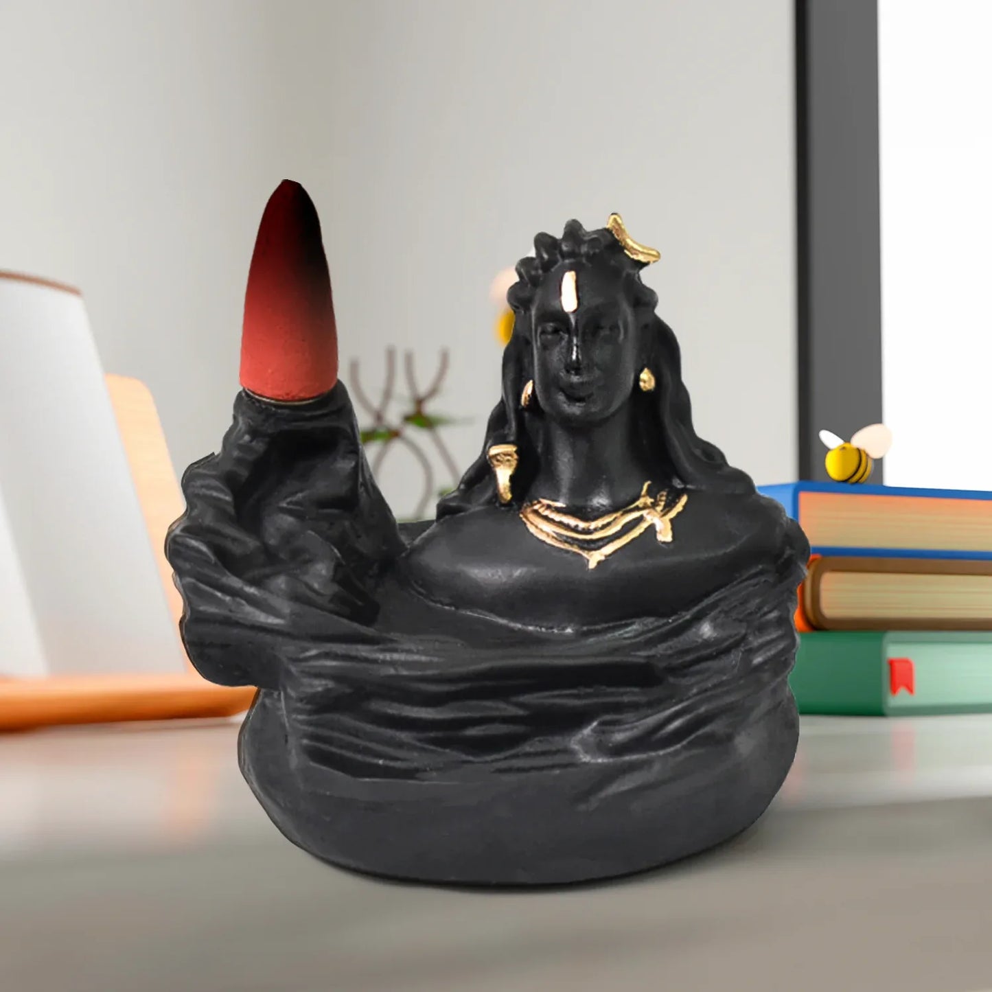 Adiyogi Shiva Backflow Smoke Fountain Incense Holder Burner (1 Pc) - Zidbik