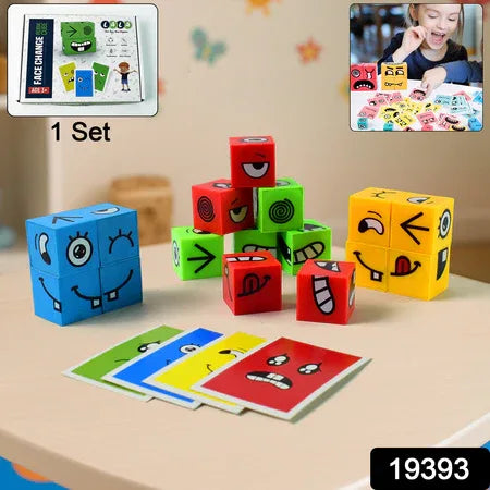 Educational Face Expression Changing Puzzle Cube Toy Set - Zidbik