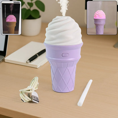Ice Cream Cone Shape Air Freshener Humidifier (1pc Purple ) - Zidbik