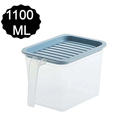 2454 Air Tight Unbreakable Big Size 1100 Ml Square Shape Kitchen Storage Container (Set Of 6) - Zidbik