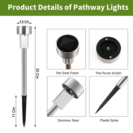 Solar Lawn Lamp Set Of 12 Pc - Zidbik