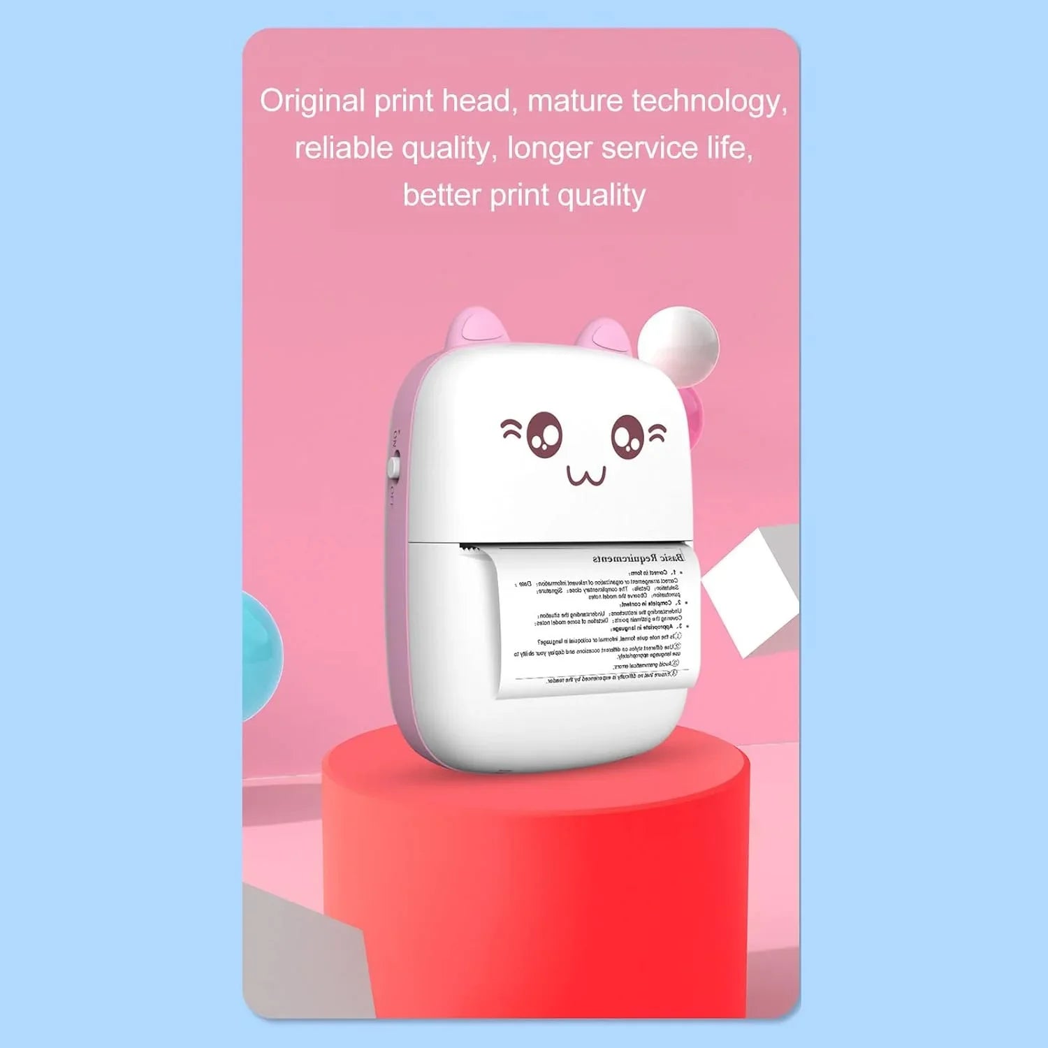 8838 Pocket Mini Printer Mobile Phone Bluetooth Connection Wireless Mini Thermal Printer With Android Or Ios App For Pictures Portable Smart Printercontains 1 Rolls Thermal Paper With Fast Paper Output For Photo Image - Zidbik