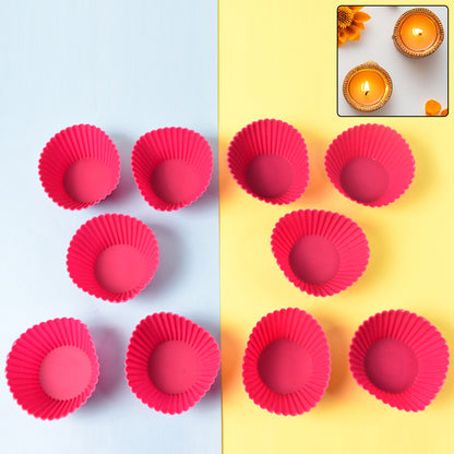 Silicone Cup Cake Mould (10 Pcs Set) - Zidbik