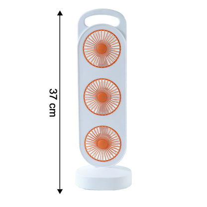 Portable 3 In 1 Design Triple Head Table Fan (1 Pc)