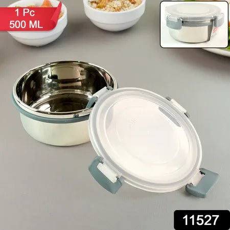 Apex Round Airtight Food Storage Container Approx 500 Ml (1 Pc) - Zidbik