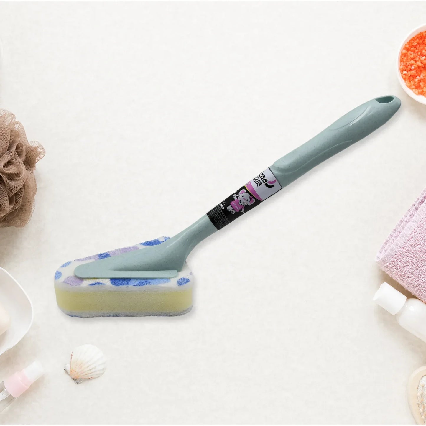 7223 Cleaning Supplies Kitchen Handle Universal Triangular Sponge Multifunctional Bathroom Brush Long Handle Kitchen Dining Bar - Zidbik