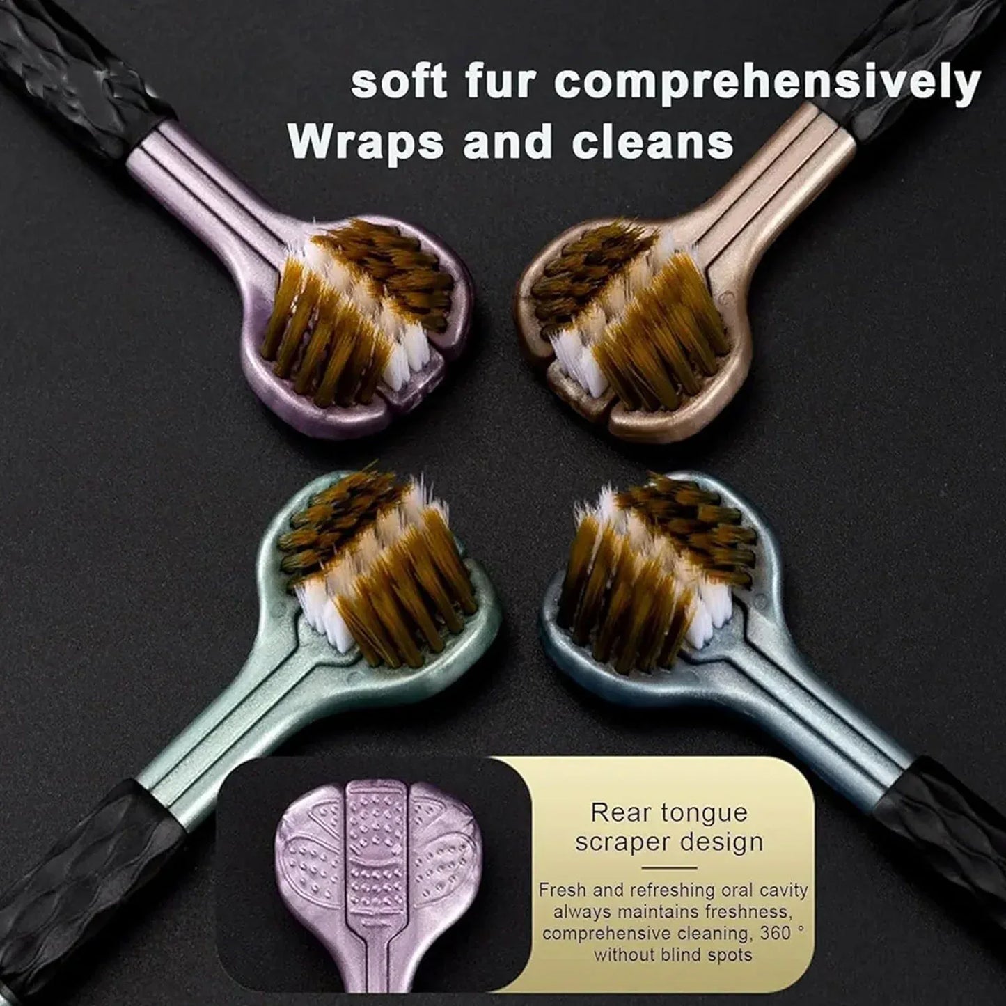 3 Sided Toothbrush Soft Bristle Toothbrush (2 Pc Set) - Zidbik