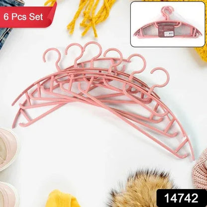Ganesh Set Of 6 Durable Plastic Cloth Hangers - Zidbik