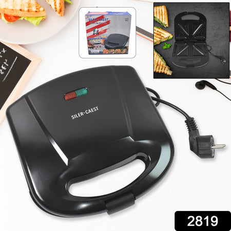 2819 Sandwich Maker Makes Sandwich Non-stick Plates Easy To Use With Indicator Lights - Zidbik