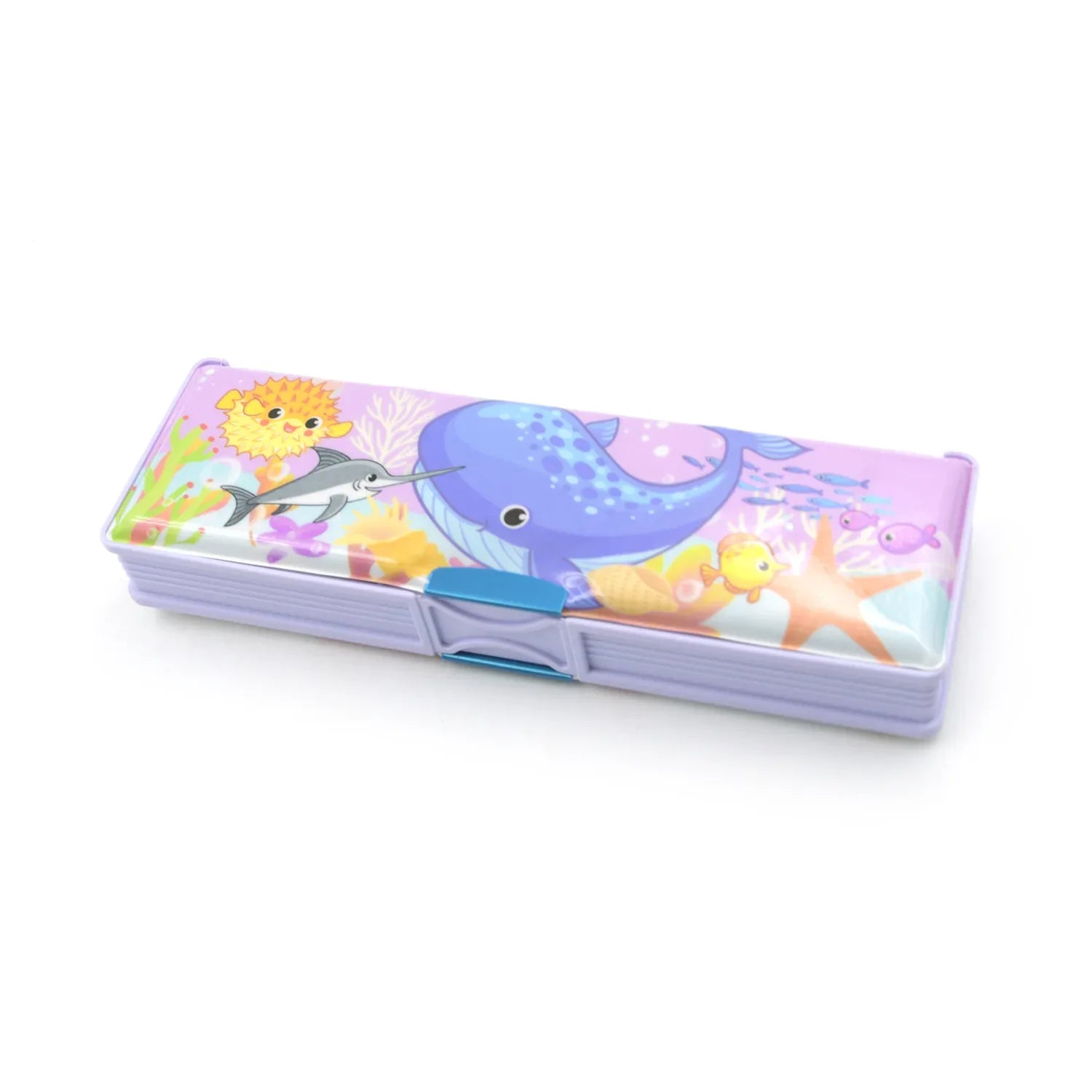 4138 Multipurpose Compass Box Plastic Double Deck Pencil Case With 2 Compartments Supplies Utility Box Storage Organizer Pencil Box For School Cartoon Printed Pencil Case For Kids Birthday Gift For Girls Boys - Zidbik