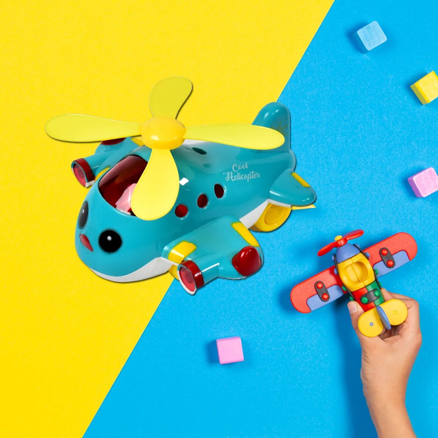 4516 Helicopter Airplane Musical Toy Toddlers With Lights Electronic Moving Cool Aeroplane Baby Development Toys Plane For 6-18 Month Old Gift To Encourage Crawling - Zidbik