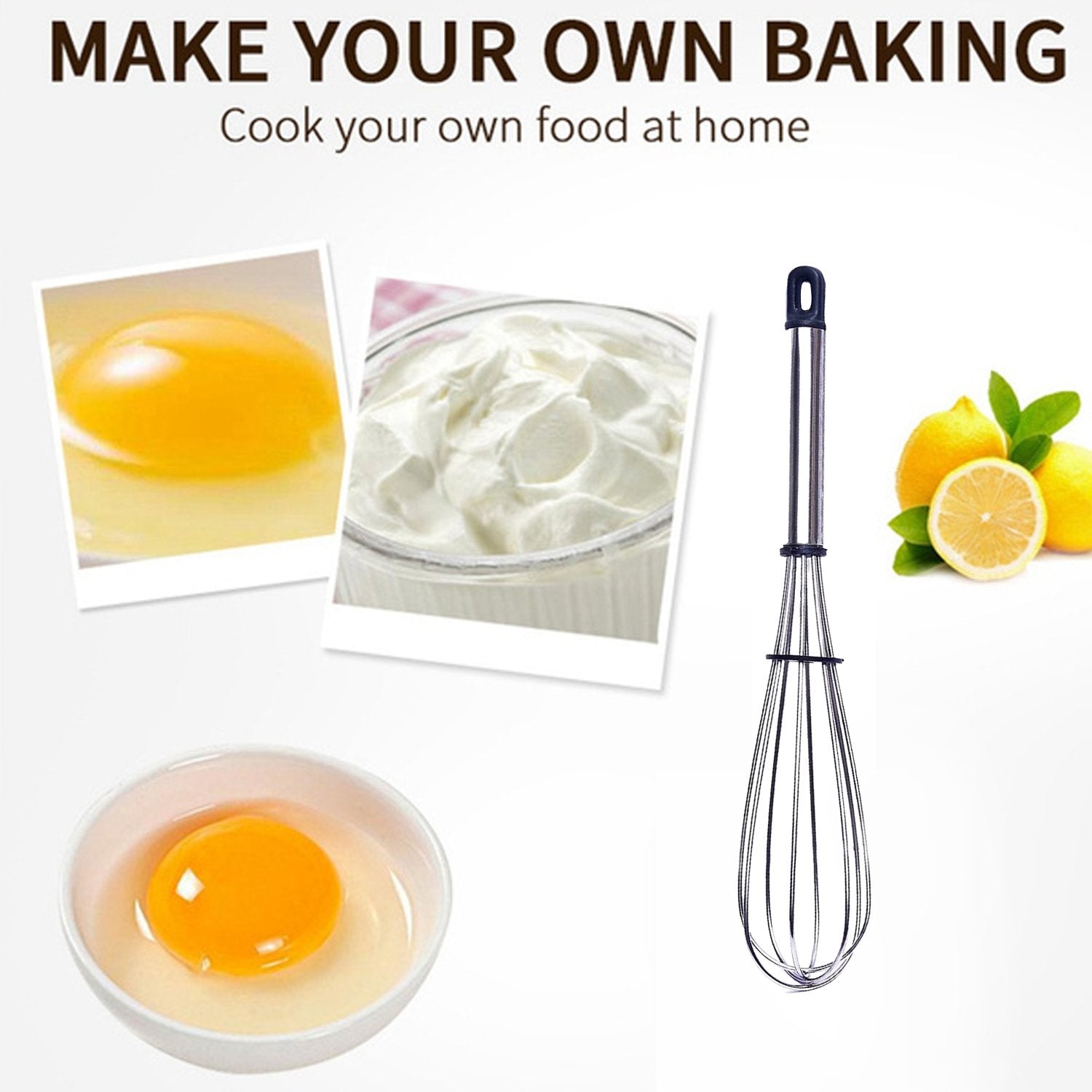 2571 Stainless Steel Wire Whiskballoon Whiskegg Frother Milk  Egg Beater (10 Inch) - Zidbik