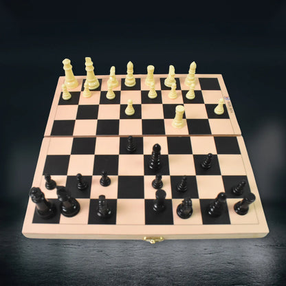 Folding Wooden Chess Board Set (30 30 Cm 1 Set) - Zidbik