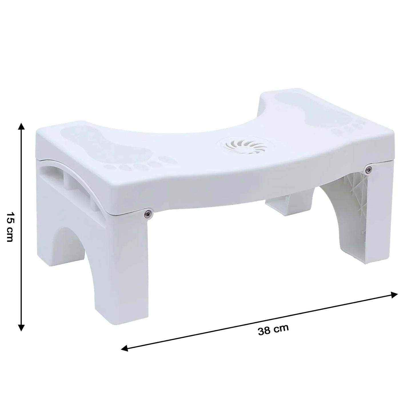6005a Plastic Non-slip Folding Toilet Squat Stool - White Color - Zidbik