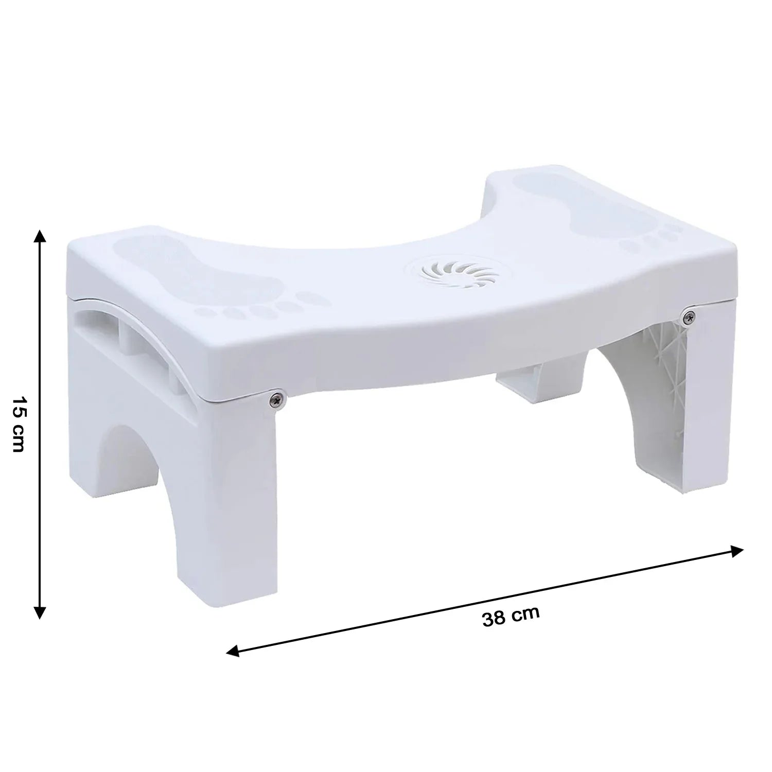 6005a Plastic Non-slip Folding Toilet Squat Stool - White Color - Zidbik