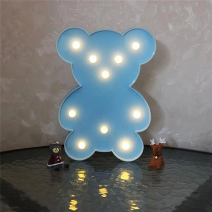 Teddy Bear Shape Led Decorative Night Light (1 Pc) - Zidbik