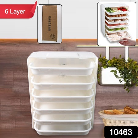 Plastic 6 Layer Wall-mounted Food Organizer Rack (1 Set) - Zidbik
