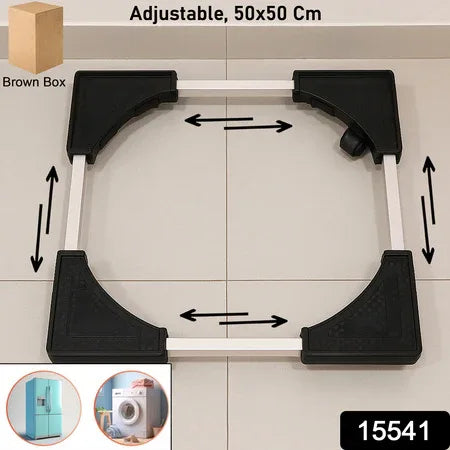 Adjustable Heavy-duty Fridge And Washing Machine Stand Base Trolley 50x50 Cm - Zidbik