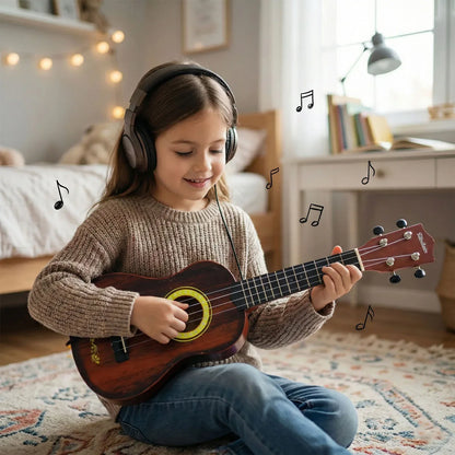 Classic Wooden Ukulele Guitar For Kids Beginners (1 Pc) - Zidbik