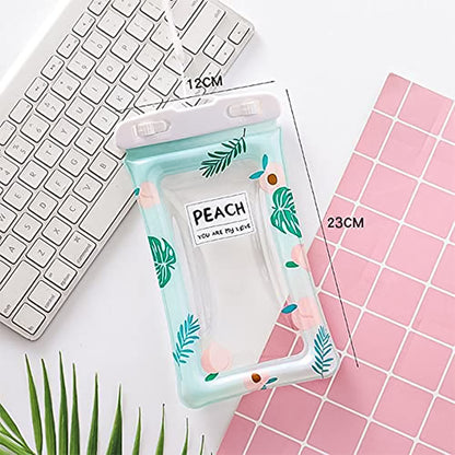 Waterproof Peach Transparent Mobile Pouch With Neck Strap (1 Pc) - Zidbik