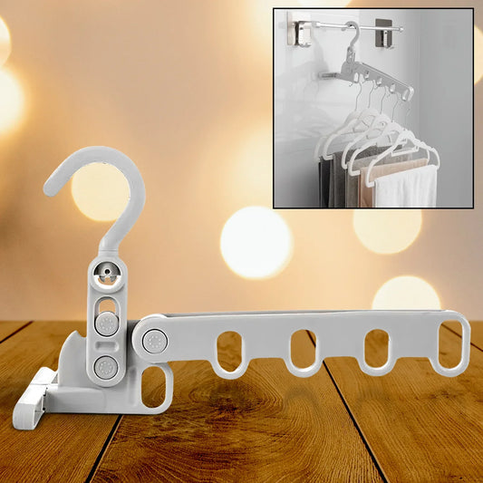 13049 5holes Foldable Clothes Hanger Travel Clothes Hanger Multifunctional Clothes Hanger Space-saving Wall Holder Clothes Rack Robust Clothes Hanger For Travel Indoors. - Zidbik