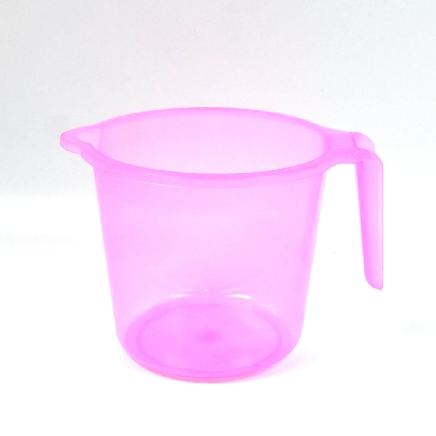 Plastic Round Transparent Bath Water Mug (1 Pc 1200 Ml Mix Color) - Zidbik