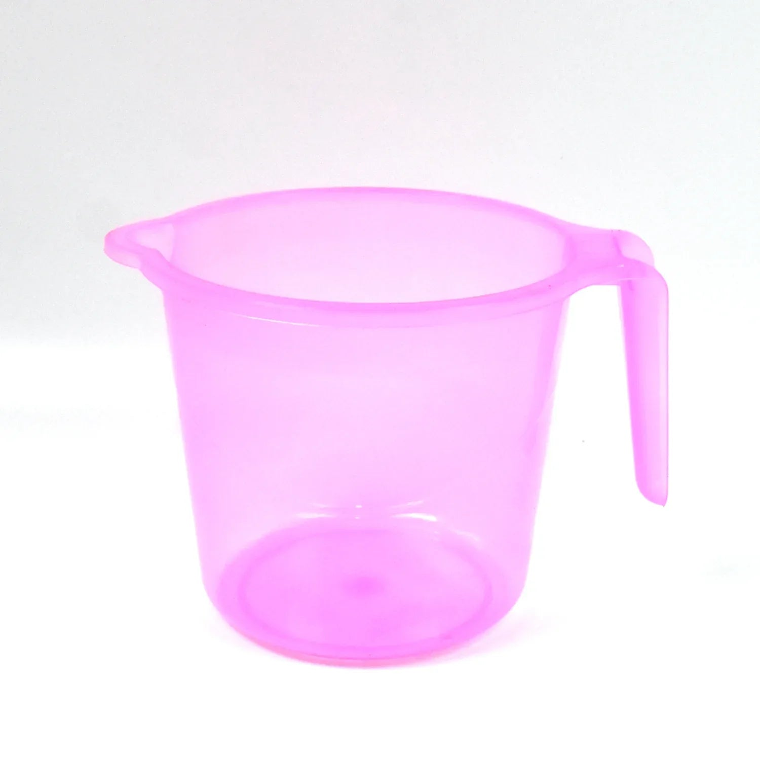 Plastic Round Transparent Bath Water Mug (1 Pc 1200 Ml Mix Color) - Zidbik